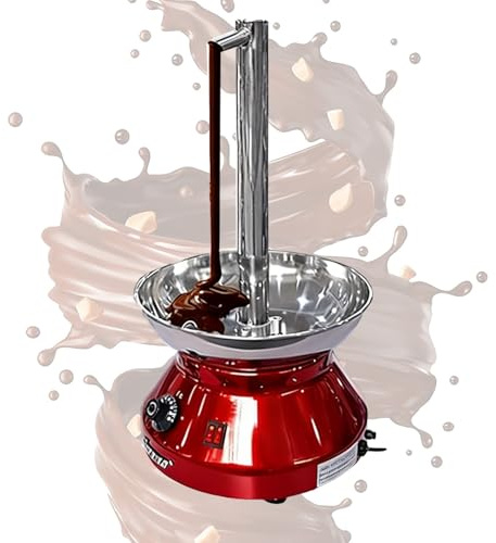 Mini máquina eléctrica de Fuente de Chocolate, Modelo de Grifo en Cascada de Chocolate, Calentador de fusión de Chocolate de Acero Inoxidable, for Fiestas en casa, Bodas(Red)