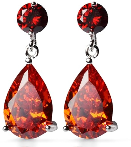 Crystalline Azuria Tropfenfürm Ohrringes 18ct Weiß Vergoldet Haken Ohrhänger mit Zirkonia Kristalle für Damen und Mädchen