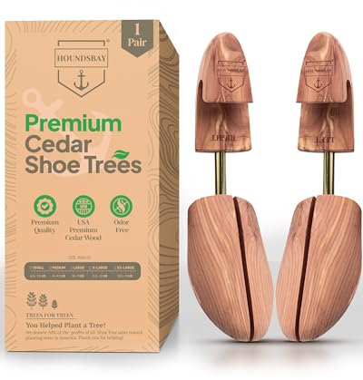 HOUNDSBAY Cedar Shoe Tree - Shoe Trees for Men & Women, Sneakers, Widener & Shaper