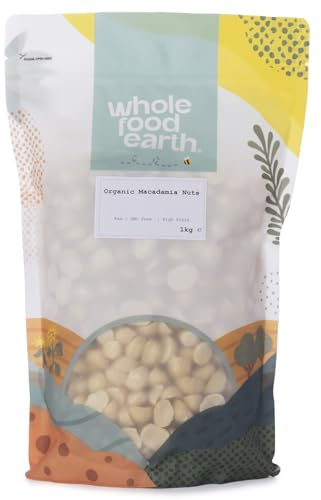 Wholefood Earth Organic Macadamia Nuts 1 kg Raw | GMO Free | Vegan | High Fibre | Certified Organic