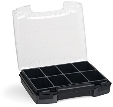Sortimentskoffer Kunststoff | i-BOXX (Schwarz) Mit 8-fach Einlage | Ideal für RACK & LS-BOXX | Sortierboxen für Kleinteile