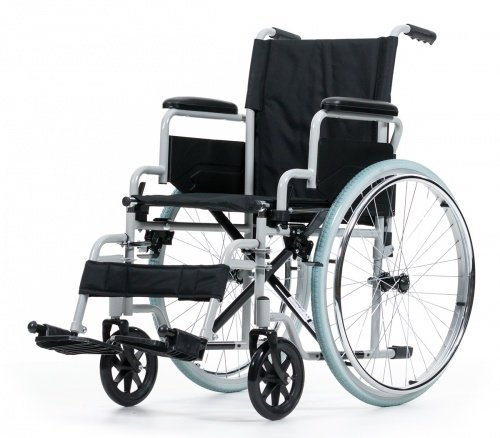 REHASHOP Rollstuhl Karibu - Sitzbreite 51 cm - Fußstützen und Armlehnen klappbar, sehr stabil und faltbar
