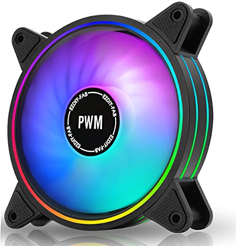 EZDIY-FAB Moonlight 120mm RGB PWM Case Fan-1 Pack (Compatible with 5V-3Pin RGB)