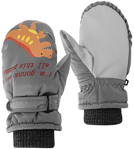 Handschuhe Kinder Skihandschuhe wasserdichte Fausthandschuhe Winter Fäustlinge Kinderhandschuhe Warm Winterhandschuhe Mädchen Snowboardhandschuhe Jungen Dinosaurier Thermohandschuhe für Outdoor