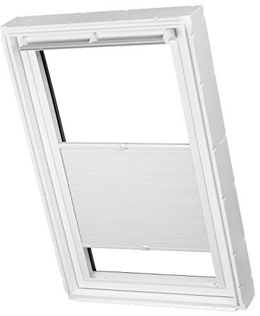 Ventanara® Dachfenster Waben Plissee ohne Bohren passend für Velux Fenster Plisseerollo Faltrollo verspannt Klebemontage (M04, Weiß Verdunkelnd)
