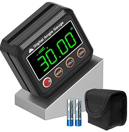 VOLCANOES CLUB Magnetic Digital Angle Finder Protractor Inclinometer - Mini Digital Level Angle Gauge - Fast & Stable Measurement Tool - Backlit Display & Big Number - Woodworking, Construction