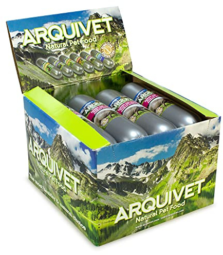 Arquivet Pack de 12 unités Natural Wet Food Jambon avec légumes 500 g - Saucisses de Jambon et légumes pour Chiens - Nourriture Humide pour Chiens - Nourriture Canine - Ingrédients de qualité
