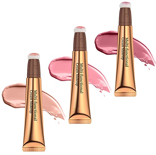 Ofanyia Contour Blush Highlighter Beauty Wand, Liquid Face Highlighter Blush Contour Stick with Cushion Applicator, Lightweight Blendable Super Silky Cream Contour Stick (3Pcs Blush (07#+08#+09#))