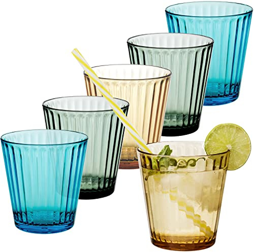 6x Campingglas Acryl 360ml bunt Trinkglas Kunststoff Garten Picknick Becher