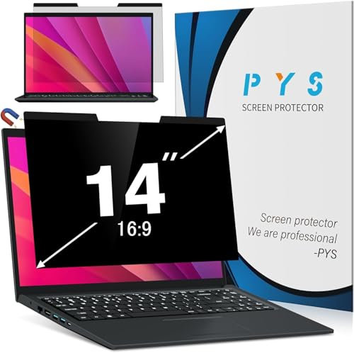 PYS Magnétique Filtre de Confidentialité pour Ordinateur Portable 14 Pouces 16:9 - Ecran Confidentialité Anti Espion, Film Anti-Lumière Compatible avec HP/Dell/Acer/Lenovo/Samsung/ASUS