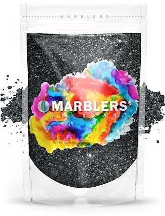 MARBLERS Black Mica Powder [Black Pearl] 3oz (85g) | Cosmetic Grade | Epoxy Resin Pigment | Dye | Non-Toxic, Vegan, Cruelty-Free | Lip Gloss, Nails, Body Butter | Bath Bomb, Candle & Soap Making