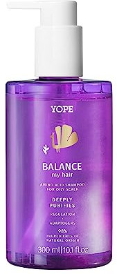 YOPE Shampoo | Fettige Kopfhaut | Mikroexfoliierung | Feuchtigkeitsspendend | Natürlich | Balance 300ml