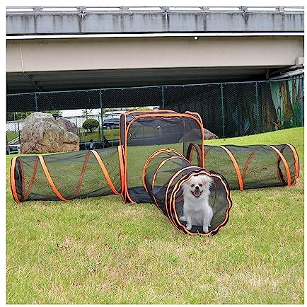 6 in 1/3 in 1 Katzenhaus im Freien, Katzenzelt mit Katzentunnel, Indoor und Outdoor, Katzengehege, tragbares Haustiergehege für Katzen, Outdoor Katzengehege groß für mehrere Katzen (S(3in1))