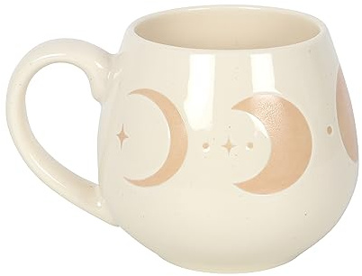 Something Different Wholesale Magische runde Tasse mit Mondphase, himmlisches Trinkgefäß für positive Stimmung und erfrischende Morgen – dezente Mond-Themen-Cuppa