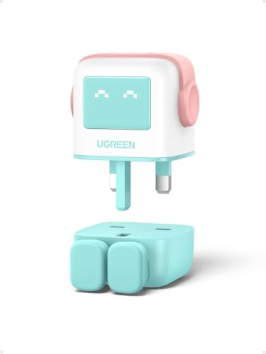 UGREEN Uno Charger 65W USB C GaN Fast Charger Plug 3-Port(Blue) | Compatible with MacBook Pro, iPhone 17 Pro/Air/17/16/15, Galaxy S26/S25, Pixel 9, Steam Deck, etc
