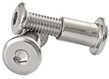 KITVERNAL Chicago-Schraubnieten Buchbinderei M3 M4 M5 M6 M8 Edelstahl Sechskantantrieb Verbindungsschraube Küche Möbel Schrank Schraube 5 Sätze DIY Leder Dekoration (Size : M4X50 with nut)