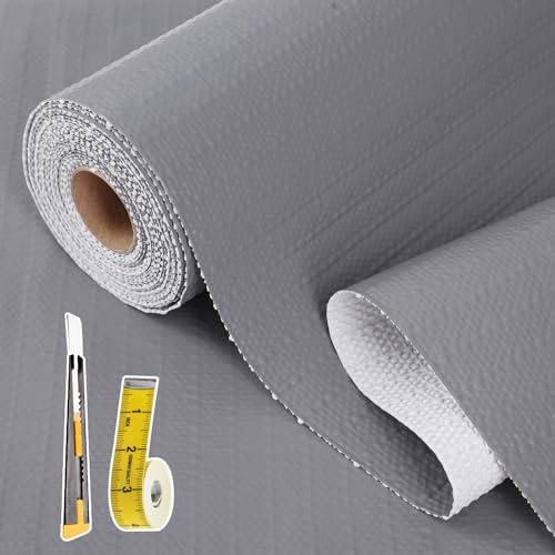 Drawer Liners with Non-Slip Kitchen Cupboard Liner 30x300cm, Grey