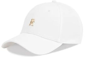 Tommy Hilfiger Donna Cappellino Elevated Chic in Cotone, Bianco (Optic White), Taglia Unica