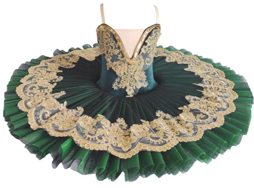 Xytraiihw Vert,170,Robe Tutu de Ballet Professionnel Filles Enfants Femmes Plateau Crêpe Lac des Cygnes Party Ballerine Scène Danse Compétition Costume