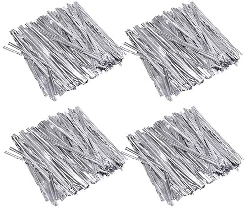 Aoktorkit 1PACKS 800Pcs Silver Metal-Plastic Wire Twist Ties, 20cm, For Bread, Candy Bags