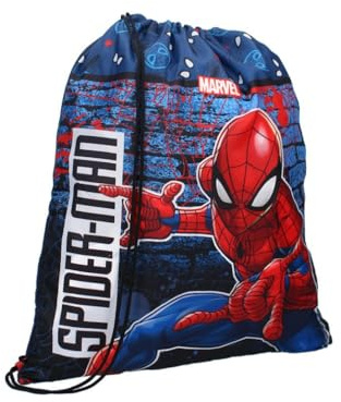 mybagstory - Sac de piscine garcon Spiderman Bleu - Enfant - Ecole - Garderie - maternelle - Sac Garçon - Taille 44 cm - Bretelles réglables - Ficelle - Idée Cadeau