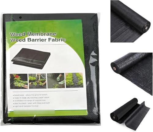 FANWINKJ Heavy Duty Weed Control Membrane 3m x 10m, UV-Stabilised Ground Cover Fabric, Landscaping & Garden Weed Barrier, Driveway & Patio Weed Control, Artificial Grass Underlay