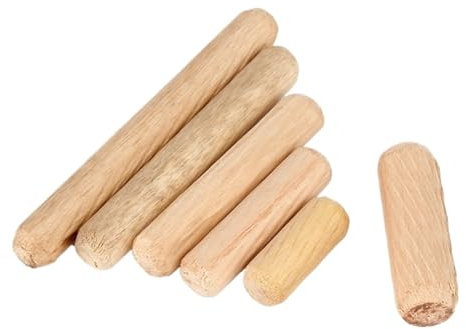 Chevilles en bois à broches cannelées chanfreinées, chevilles en bois assorties, bouchons rainurés en bois dur, goupilles de cheville en bois cannelé rond tiges chevilles en bois armoire tiroir meuble