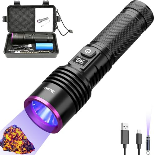 BlueYu 30W UV Torcia, Ricaricabili USB 365nm a Luce Nera, Luce UV di Urina di Cane Gatto per Animali Domestici, Vetro di Uranio, Scorpioni e Polimerizzazione Resina