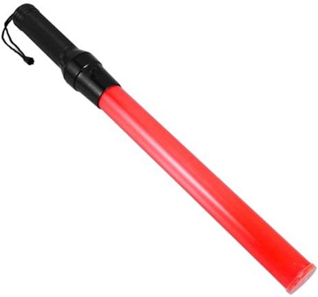 LED Sicherheitsstab 43cm Rot mit Blinkfunktion für Warnsignale | PC und Abs, Hohe Helligkeit mit Fluoreszierendem Design, Batterie nicht Enthalten Zufälliger Stil
