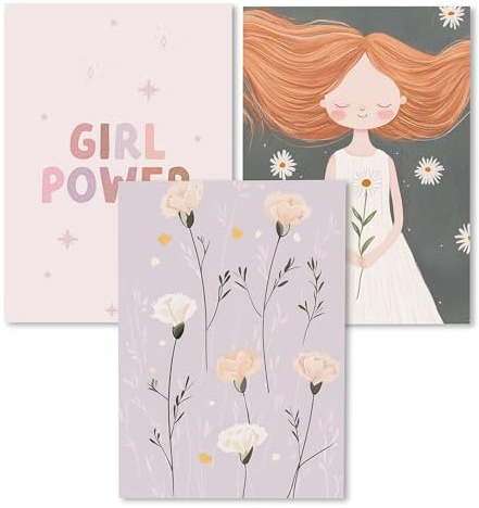 Kidsmood - Affirmationsposter für Kinderzimmer - Ermutigende bilder fürs Kinderzimmer Mädchen & Jungen – Babyzimmer Deko – Wandbilder Tiere für Kinderzimmer deko [Girl Power |40x50 cm ]
