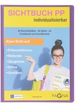 PAGNA 21013-12 Sichtbuch A4 PP School mit Fronttasche lila