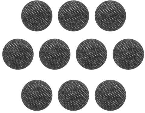 QUARKZMAN 10 Stück Stoffbezogene Knöpfe Schwarz Buttons 15mm mit Kunststoff Schaft, Runde Knopf Nähen Ösenknöpfe Perlenknöpfe für Nähen Kleidung Anzüge Mäntel Strickjacke Pullover