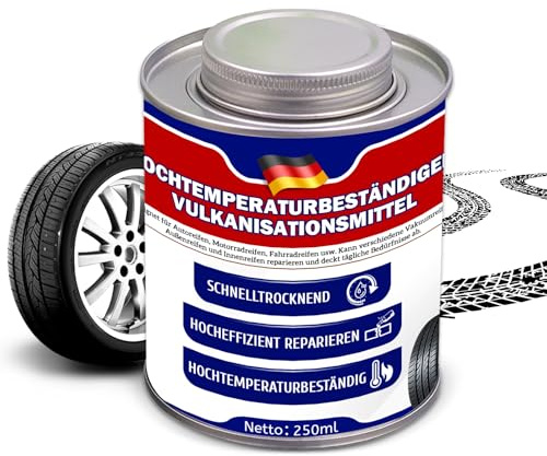 Vulkanisierflüssigkeit 250ml, Reparaturflüssigkeit für Fahrradschläuche, Autoreifen & Gummiventile