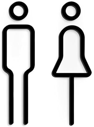 HARY Gäste WC Schild Selbstklebend Acryl Toilettenschild für Männer und Frauen Modernes WC Türschild für Cafe Restaurant Büro Hotel