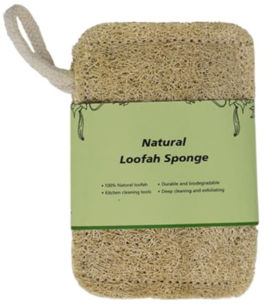 manhegari Éponges Naturelles pour La Vaisselle | Nettoyant Écologique pour Plats avec Fibre Végétale,Pad Réutilisable pour Récurer Casseroles Poêles Plaques de Cuisson et Évier
