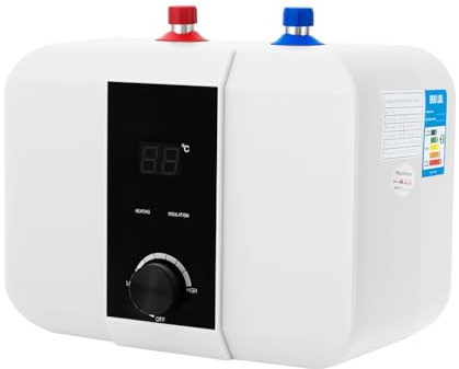 Elektronischer Durchlauferhitzer1500w,Untertischboiler 6liter Niederdruck,Elektro-Warmwasserboiler 0-65 °c,Rucklos Hydraulischer Mini Durchlauferhitzer Warmwasserbereiter Energiesparend fur Küche