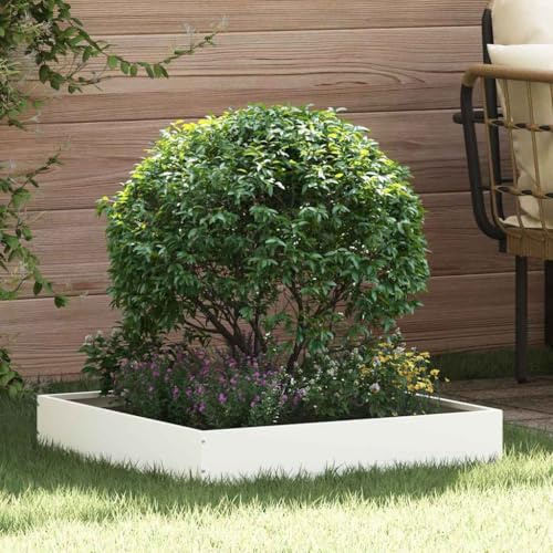 Générique Bordure de Pelouse 6 pcs Blanc 60 x 60 x 13 cm Acier,Quincaillerie,Clôtures & barrières,Murets & Bordures de Jardin,Blanc,10.32 KG,874733