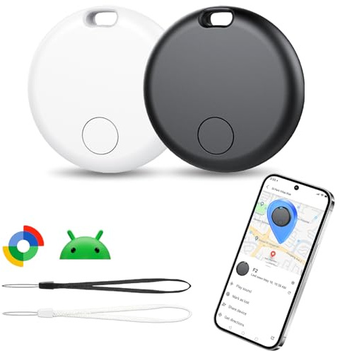 Bluetooth Smart Tracker Tags For Android Devices (NOT iOS or Huawei), Item Finder Works with Google's ‘Find My Device’ App, IP67 Waterproof, Tracker Finder for Wallet, Luggage, Key
