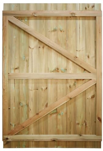 Bespoke Flat Top Wooden Garden Gate, 6ft x 4ft T&G Fully Framed Door | Up to 180cm High x 120cm Wide, Made to Measure, Heavy Duty, Pressure Treated, Pedestrian Rear Gate Entry, Side Gate Entrance