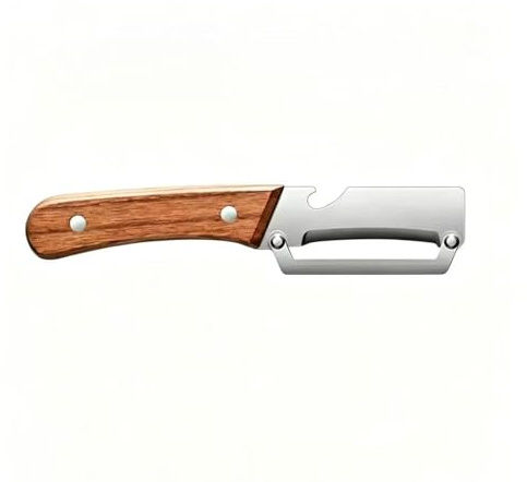 Pelapatate professionale da cucina, pelapatate multifunzione 2 in 1 con apribottiglie, lama in acciaio ad alto tenore di carbonio, manico ergonomico in legno, adatto per frutta e verdura.