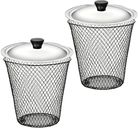 Lombricompostiera 2 cestini a rete | Compostiera Interrata Con Coperchio Per Rifiuti Da Giardino Agricoltura Urbana Scarti Di Cucina Fertilizzante Vegetale