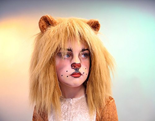 Plüschhaube Löwenhaube mit Ohren Löwe Kinder Karneval Tiermütze