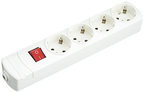 DH BASE MULTIPLE CON INTERRUPTOR DE 4 TOMAS SIN CABLE