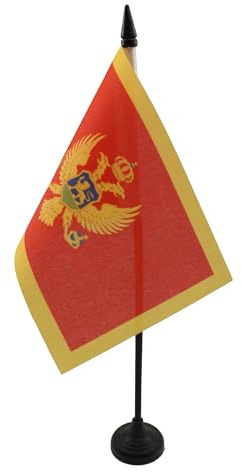 AZ FLAG bordsflagga Montenegro 15 x 10 cm - liten kontorsflagga Montenegrin 10 x 15 cm