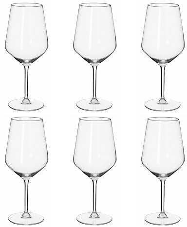 alpina Copas de Vino Tinto - Copas Vino 6 Piezas - Copa Vino 53cl - Regalo Cumpleaños - Regalos Originales Para Mujer y Parejas - Transparante - Vidrio