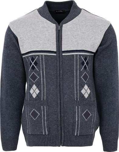 Stickad cardigan för män dragkedja framtill tjock kabel stickad med framfickor