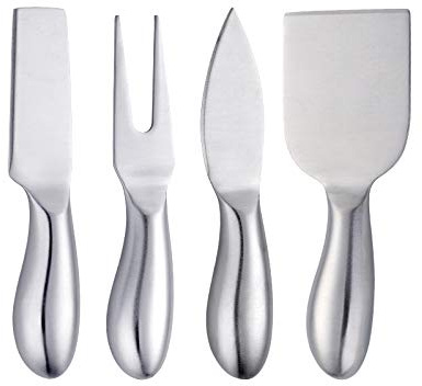 Meisha 4 Stück Käsemesser Set, Premium Edelstahl Käse Slicer Käseschneider Perfekt für Partys Hochzeit Weihnachten Geburtstag - Silber