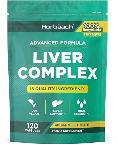 Liver Support Supplement | Milk Thistle Complex with Artichoke, Dandelion, Choline, Turmeric, Beetroot and More! | 16 Active Ingredients | Vegan Liver Health | 120 Capsules | by Horbaach