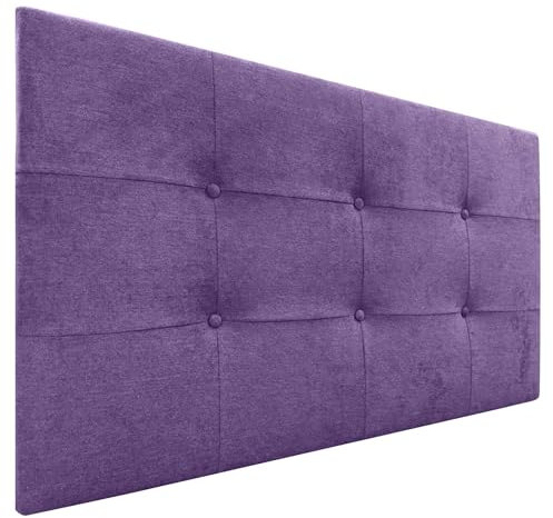 DHOME Cabecero, Cabezales de Cama Acolchado Capitoné 8cm de Grosor. Cabezal tapizado ACUALINE Tela y Polipiel. Cabeceros de Cama Matrimonio e Individual (Tela Lila, 105cm (Camas 80/90/105))