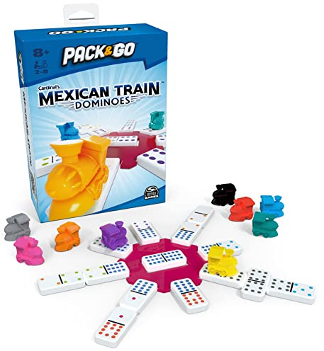 Pack & Go Mexican Train Dominoes from Spin Master Games Portable Dominoes Set Kids Games Classic Board Games for Adults and Kids Ages 8 and up